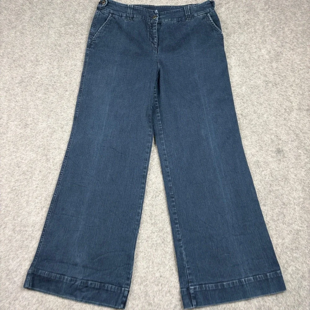 Westbound Wide Leg Jeans Womens 12 Short Dark Wash Trouser Denim High Rise Y2K - Picture 3 of 13